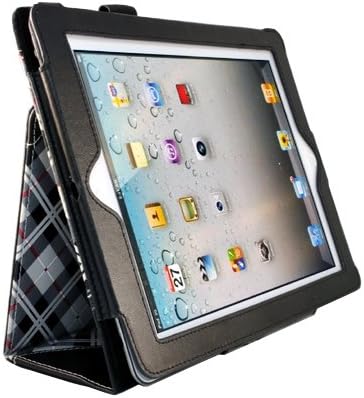 Caseen Smoke Plaid Folio Smart Case Cover com função de suporte para iPad 2 CS-80072