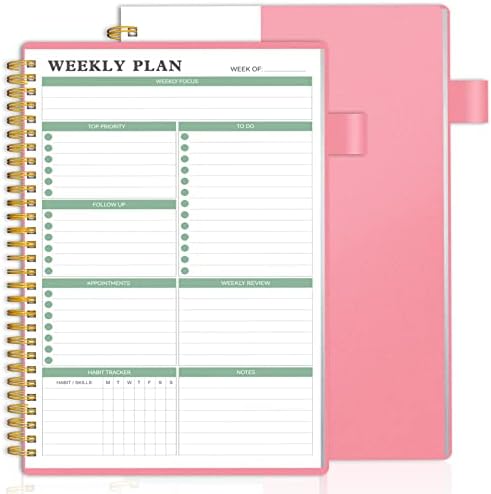 Planejador Semanal sem data, AllTree Weekly Goles Notebook, semanalmente para fazer a List Planner, Planejador de metas semanal com