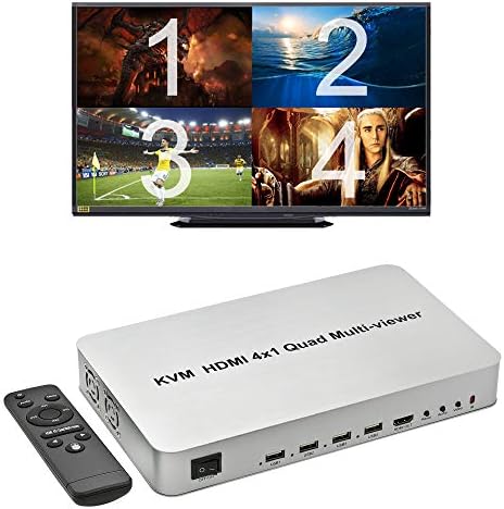 Expert Connect 4 Portas Quad HDMI Multi-Viewer/Screen Divider/Switch | 1080p @ 60Hz | 5 modos de visualização