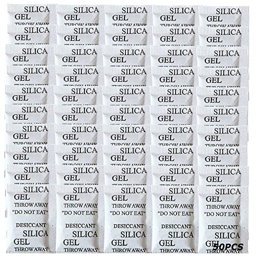 50pcs premium 5 gramas de sílica gel pacotes, pacotes dessecantes para armazenamento, dessicador com contas transparentes desumidificadores, absorvedores de umidade e sacos secos para jóias eletrônicas