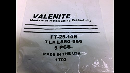 Valenite FT -25-10R -pacote de 5 -Inserção de carboneto de cunha FT -25-10R -pacote de 5 -