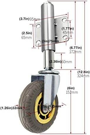 Roda de mamona pesada-5in/125mm Roda de portão de fábrica 1pcs giratória giratória, absorvedor de mola livre de serviço