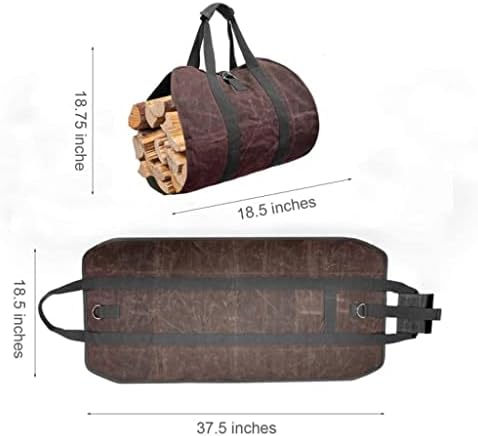 Totou Supersized Canvas Firewood Wood Carrier Bag Black Larerplace Mader