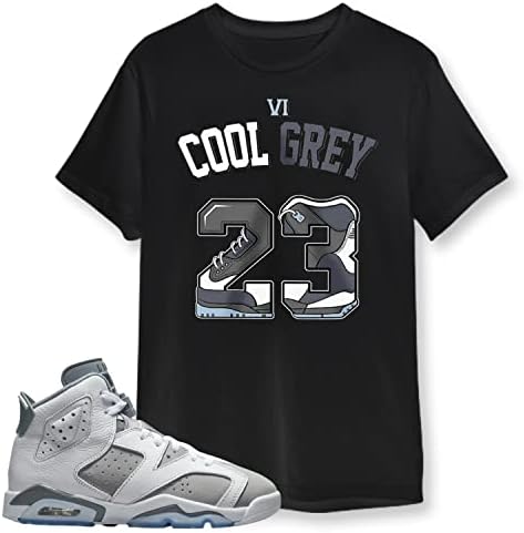 Número 23 Camisa unissex para Jordan 6 C0.ol Gray, camisa unilateral para tênis Jordan 6 C0.ol Gray, Jordan 6 Match Sneaker Tee 1