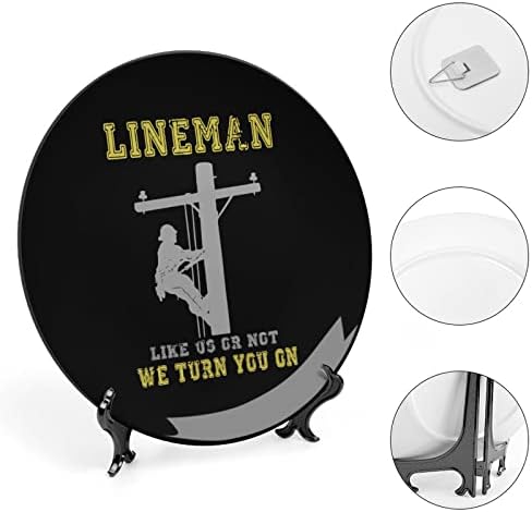 Linemanceramic Decorative Plate com stand Bone China Plate para casa de estar em casa cozinha