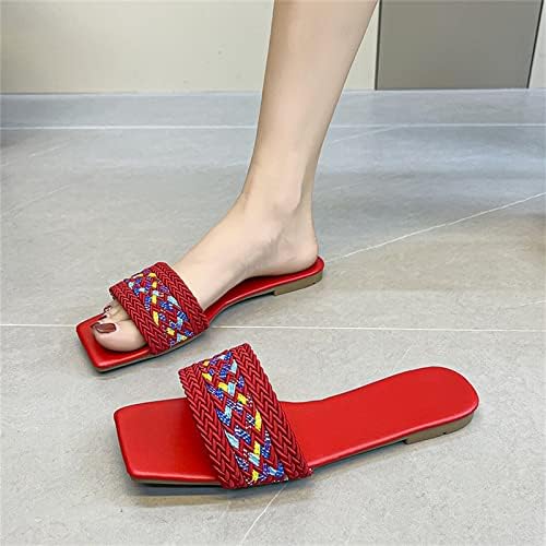 Slippers for Women Women Indoor e Outdoor Spring Summer Summer tecido colorido de fundo liso grande praia chinelos