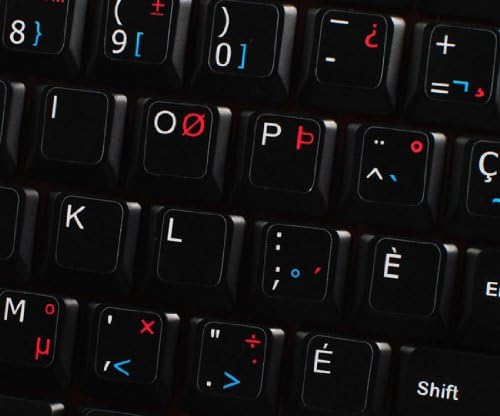 4keyboard inglês-canadense multilíngue não transparente rótulos de teclado