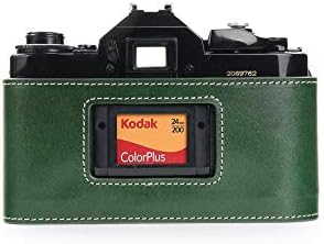 Caixa A-1, Bolinus feita à mão de couro genuíno de meia câmera de meia câmera para Canon New AE-1 AE-1P A-1 Câmera com alça de mão