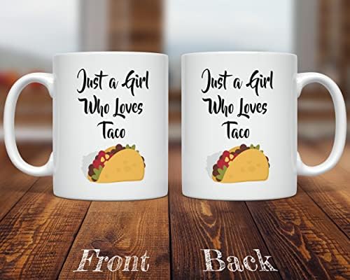 Pixidoodle Girl Who Loves Tacos - Caneca de café para amantes da comida