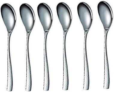 Kekkein 6pcs Creative Silver Dinner Spoon colher de chá de colher
