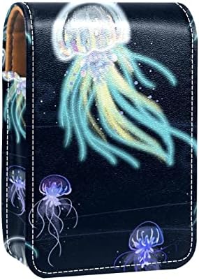 Caso de batom de Oryuekan, bolsa de maquiagem portátil fofa bolsa cosmética, organizador de maquiagem de suporte de batom, desenho animado de animais de casos de animais de água oceano