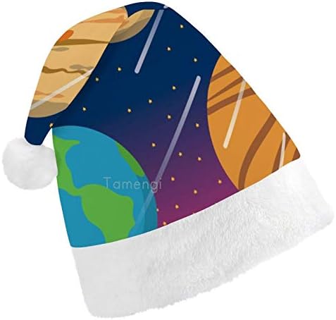 Chapéu de Papai Noel de Natal, Padrão Espacial Capéu de Férias de Xmas para Adultos, Unisex Comfort Hats de Natal
