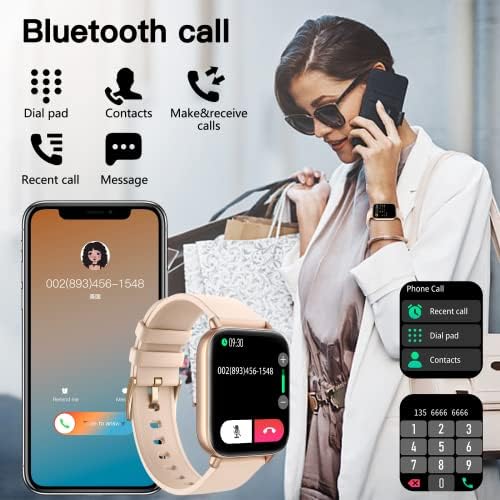 ForfitEad Smart Watch Responder/fazer chamadas, Smartwatch de tela sensível ao toque de 1,7 para homens Assistente de voz e notificação,