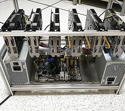 16 GPU Alumínio de mineração de ar aberta Isolamento de moldura de computador Multifunção Caso de resfriamento do ventilador Bitcoin Ethereum Zec LTC fácil de instalar