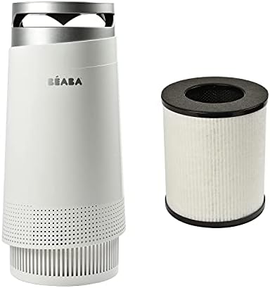 Purificador de ar Beaba para viveiro de bebês, sistema de filtração de 4 etapas inclui filtro HEPA pré-filtro, verdadeiro filtro de carbono, camada anti-microbiana, remove COV, odor, poeira, molde, dinâmica, inclui luz noturna