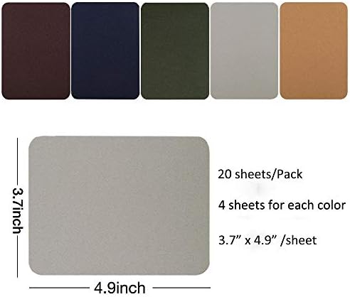 Kit de reparo de ferro em remendos 20 peças para tecidos jeans, 5 cores, 4,9 x 3,7