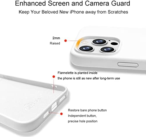SPOGIE iPhone 13 Pro Max Case Branco, Ultra Slim Soft Scratch Proof-Affinger Imprint à prova de choque de proteção completa Caso de proteção para iPhone 13 Pro Max 6.7inch