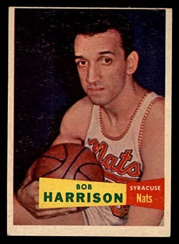 1957 Topps 63 Bob Harrison Syracuse Nationals-BSKB VG Nationals-Bskb Michigan