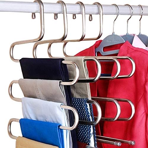 DOIOWN S-TYPE SOLENSELY STEEL Roupes Cabines Organizador de armazenamento de armário para calça lenço de jeans pendurado