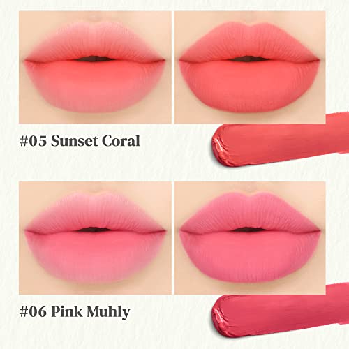 Bouquet Garni Blursome Velvet Lip Tint Sunset Coral - manchas labiais duradouros e à prova d'água, produtos de beleza de maquiagem