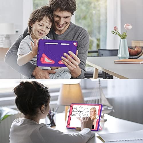 Caixa de dispositivo Tablet Caixa compatível com iPad 10.2 Caso 2021/2020/2019, compatível com iPad 9/ 8º/ 7ª caixa de tablets, cobertura protetora robusta à prova de choque com suporte compatível com crianças meninas