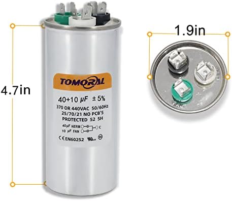 40/10 Capacitor de UF para CA, 40+10 MFD ± 5% 370V/440V CBB65 CAPACITOR DO CIRCULAR DA RUND DULA