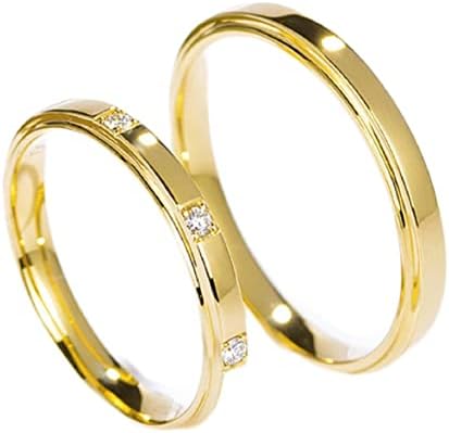 Gowe Romântico Três Pedras Real Diamond Ring para Jóias de Diamante de Casal