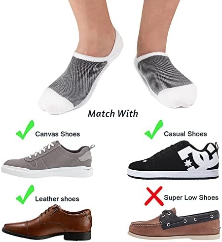Sixdaysox masculino sem meias de show 8 pares meias de algodão de baixo corte invisíveis ondo non slip meias curtas tamanho