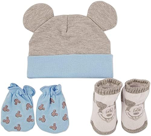 Disney recém -nascido meninos, leve -me para casa Layette Gift Conjunto: Chapéu de orelha 3D, meias e luto: Mickey Mouse, Winnie the Pooh