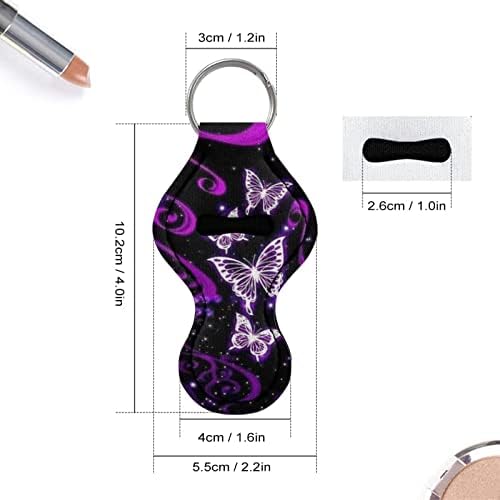 Buybai Women Keychains Chapstick Helder Sleeve Clip-On Bolsa de batom com anel de metal
