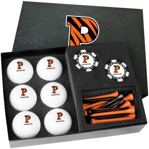 Golfballs.com Princeton Tigers Presente com lascas de poker preto - bolas em branco