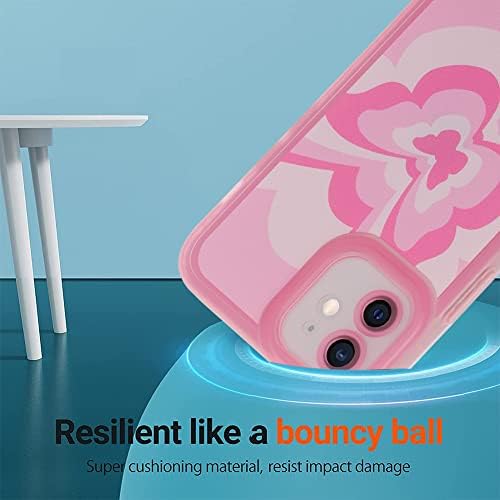 Jefonha para iPhone 11 Case com [protetor de tela], Caso de proteção contra lentes de câmera de design de borboleta fofa para mulheres meninas, rosa