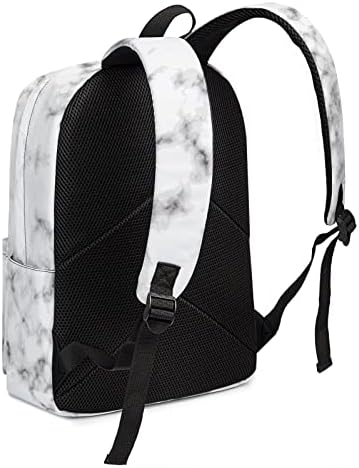 Mochila de mármore branco Ewobicrt 16,7 polegadas Bolsa de laptop de 16,7 polegadas Casual Daypack Bookbag para acampar de viagens