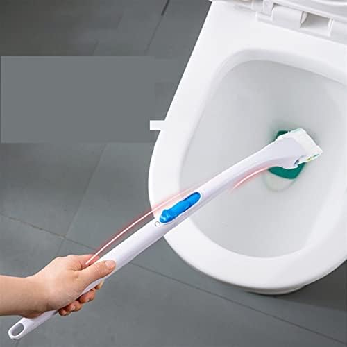 Escova de vaso sanitário de cama, escova de vaso sanitário com suporte de suporte de suporte comprido maçaneta de banheiro