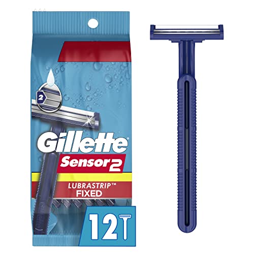 Gillette Sensor2 Razoras descartáveis ​​para homens, lubrastrip ativada pela água para ajudar a evitar a irritação da