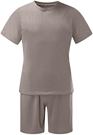 Terno Men calça shorts Camisas de praia e 2 peças conjuntos de verão Sleeve masculino masculino masculino Men Suits & Sets Cotton Suit