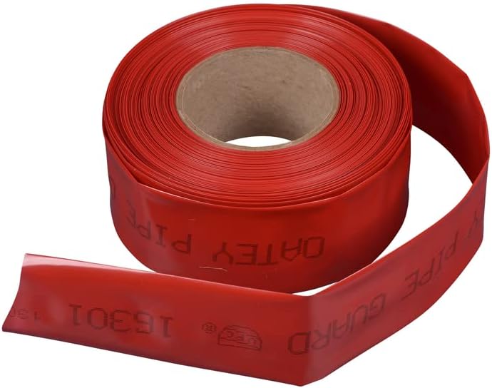 Oatey 38708 fita de guarda de tubo, manga de 4 mil, polietileno, 1/2 polegada, 3/4 polegadas, 1 polegada, vermelho