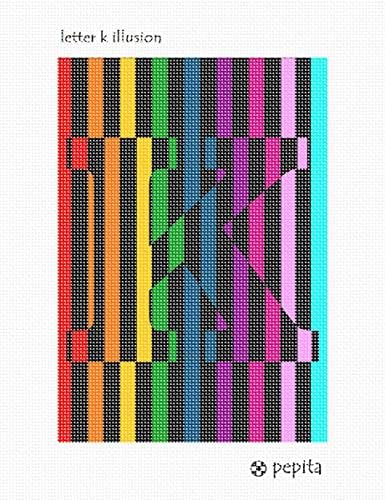 Kit de agulha de Pepita: letra K Ilusão, 7 x 10