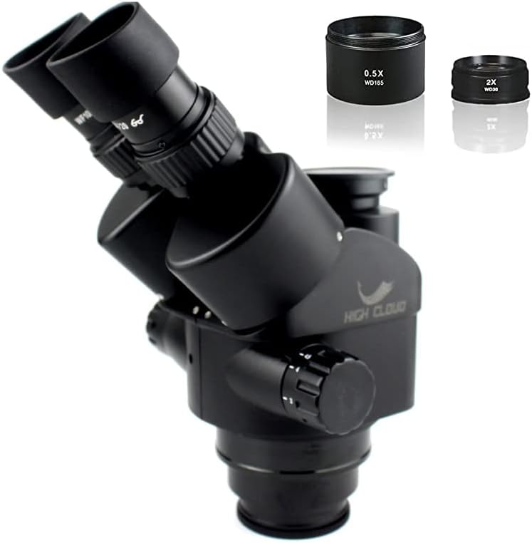 3,5x-90x Simul-Focal Trinocular Microscópio Zoom Estéreo Microscópio Cabeça 0,5x 2,0x Adaptador de câmera de lente objetiva auxiliar