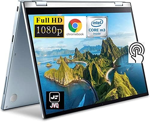 ASUS mais recente laptop Chromebook Flip 2-In-1-1 14 FHD Craque de toque, Intel Core M3-8100Y, 320 GB de espaço, RAM de 8 GB, webcam, WiFi, Chrome OS, Silver+JVQ MP