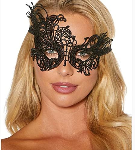Máscara de máscara de máscara de Deladola Máscara de renda preta Lady Carnival Mardi Gras Halloween Party Fest Fosks Ball Fostume