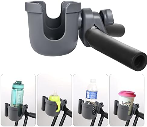 SuraStroller Cup Titular com suporte/organizador de telefone, suporte universal de copo de bicicleta, suporte de copo 2 em 1 para Walker, bicicleta, cadeira de rodas, Gery