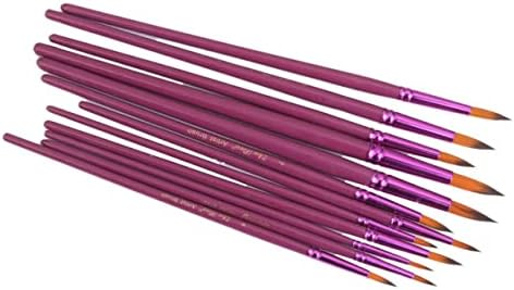 Tofficu 12 PCs Suits roxos de nylon pincel pincel pincel conjunto