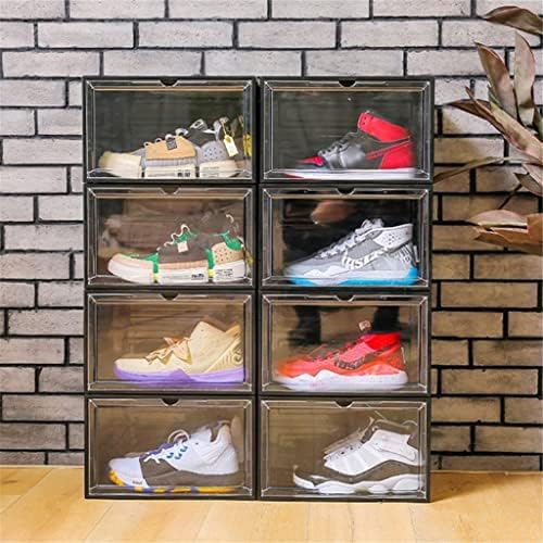 Caixa de sapatos de plástico transparente Gretd com fechamento magnético de fechamento de armazenamento empilhável Coleção