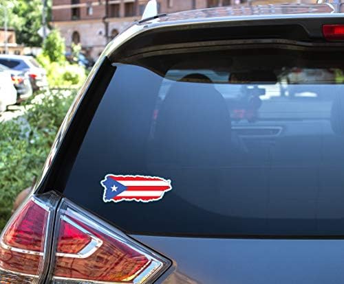 Decalque de vinil de Porto Rico - adesivo de pára -choque de bandeira angustiado - adesivo porto -riquenho