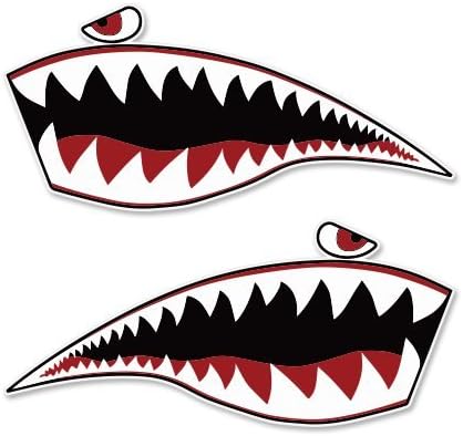 Ak Wall Art Warhawk Shark Tiger Tiger Vinyl Sticker - Capacete de telefone do carro - Selecione Tamanho