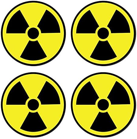 Aviso de radiação nuclear adesivos de símbolo - corte individual - diâmetro de 3 polegadas