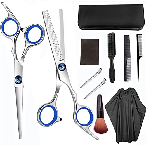Kits de tesoura de corte de cabelo ZBXZM, conjunto de tesouras de corte de cabelo de aço inoxidável, tesoura de desbaste para barbeiro, para homens mulheres crianças