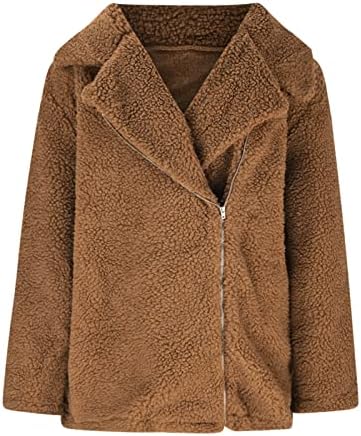 Jaquetas de lã de tamanho plus size para mulheres de moda de moda larga cais de gola de gola Fuzzy Cardigan Casas de casaco superdimensionado