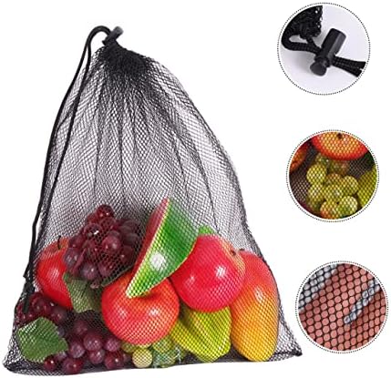 Tendycoco 6pcs Mochila Roupas de viagem Produzir sacolas ecológicas Organizar frutas de armazenamento lavar roupas íntimas preto